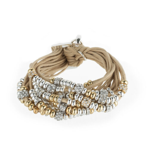 Gold and silver crystal rondel barcelet